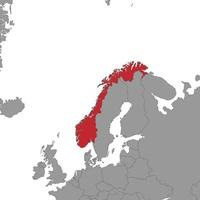 norvège sur la carte du monde. illustration vectorielle. vecteur