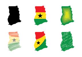 Carte du Ghana vecteur