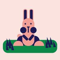 illustration de lapin mignon et image vectorielle vecteur