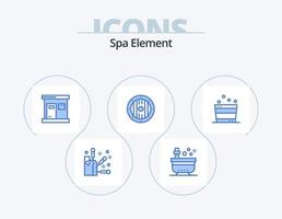 pack d'icônes bleues élément spa 5 conception d'icônes. Détendez-vous. spa. chaud. protéger. élément vecteur