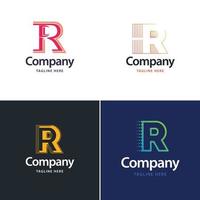 lettre r grand logo pack design création de logos modernes créatifs pour votre entreprise vecteur