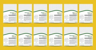 Modèle de calendrier du nouvel an 2023 dans un style moderne vecteur