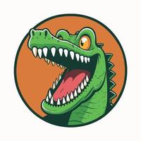 crocodile personnage logo mascotte dessin animé insigne illustration vectorielle vecteur
