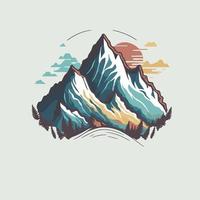 vecteur de conception de logo de colline de montagne, illustration d'aventure de paysage de nature