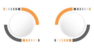 abstrait de fond de technologie de cercle gris blanc. technologie avec ligne couleur numérique gris, orange, point, hi-tech, vecteur. cercle technologique pour bannière web, arrière-plan, papier peint, structure, objet. vecteur