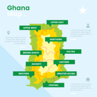 Vecteur de carte du Ghana