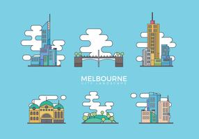 Melbourne City Landscape Illustration vectorielle plane vecteur