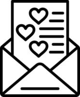 conception d'icône vecteur lettre d'amour