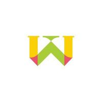 lettre w vecteur de logo géométrique simple mosaïque colorée