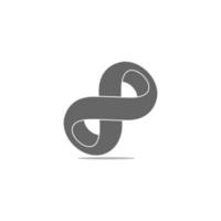 l'infini 3d mouvement ombre courbes conception symbole logo vecteur
