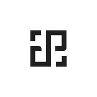 lettre dp carré infini géométrique simple logo vecteur