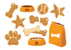 Vecteur de chien biscuit icônes