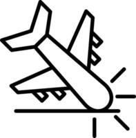 conception d'icône de vecteur de crash d'avion