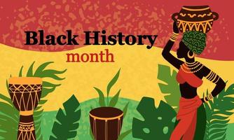 la bannière vectorielle du mois de l'histoire des noirs célèbre le mois de février aux états-unis et au canada vecteur