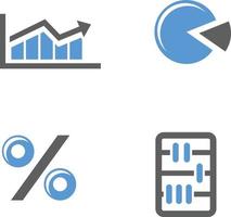 illustration vectorielle symbole de jeu d'icônes de comptabilité financière isolé sur fond blanc vecteur