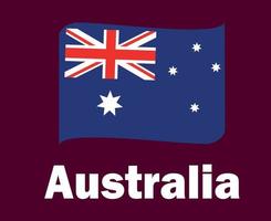 ruban de drapeau australie avec noms symbole design football final vecteur pays asiatiques équipes de football illustration