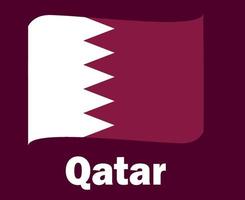 drapeau qatar ruban avec noms symbole conception asie football final vecteur pays asiatiques équipes de football illustration