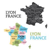 Carte de Lyon vecteur