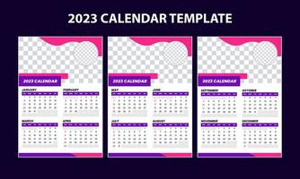 ensemble de conception de modèle de portrait de calendrier 2023 vecteur