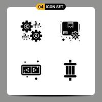 pack de glyphes solides de 4 symboles universels d'intérêt flèches taux package éléments de conception vectoriels modifiables horizontaux vecteur