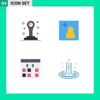 4 signes d'icône plate universelle symboles de développement de bureau effet d'application de caméra éléments de conception vectoriels modifiables vecteur