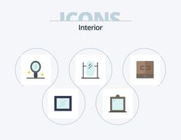 pack d'icônes plat intérieur 5 conception d'icônes. . intérieur. . meubles vecteur