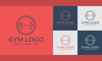 logo de fitness gym.couleur rouge. forme de cercle. modèle de logo abstrait. vecteur