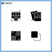 ensemble de 4 symboles d'icônes d'interface utilisateur modernes signes pour le réglage de l'image de cas éléments de conception vectoriels modifiables en capital d'image vecteur