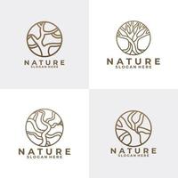 nature arbre ensemble logo icône vecteur