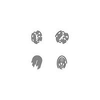 logo d'empreintes digitales et images de symboles vecteur
