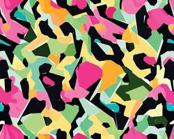 motif safari camouflage coloré. illustration pour papier peint, tissus, emballages, cartes postales, cartes de voeux, invitations de mariage, bannières, web. vecteur