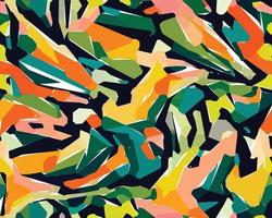 motif safari camouflage coloré. illustration pour papier peint, tissus, emballages, cartes postales, cartes de voeux, invitations de mariage, bannières, web. vecteur