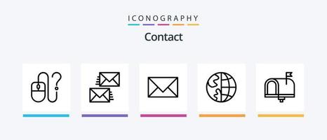 pack d'icônes de la ligne de contact 5, y compris le courrier électronique. la communication. Contacts. en ligne. bureau. conception d'icônes créatives vecteur