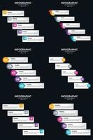 vecteur 6 infographie pack présentation modèle de diapositive 5 étapes cycle diagrammes et chronologies