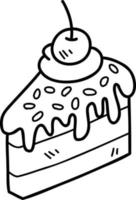 illustration de gâteau au fromage aux fraises dessiné à la main vecteur