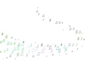 modèle vectoriel multicolore clair et arc-en-ciel avec symboles musicaux.