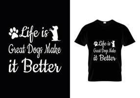 conception de t-shirt de typographie de chien vecteur