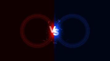 modèle de bannière moderne vs versus battle headline, fond brillant rouge et bleu, jeu de combat, interface de jeu vecteur