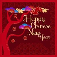 carte de voeux de nouvel an chinois vecteur