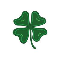 icône de vecteur de trèfle de trèfle vert. symbole de la saint patrick