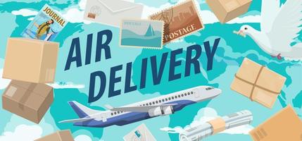 colis, courrier aérien, service de livraison avia vecteur