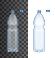 bouteille en plastique réaliste avec bouchon ouvert vecteur