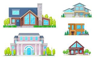 construction de maisons immobilières et icônes de la maison