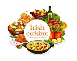 cuisine irlandaise nourriture de poisson et de viande avec des légumes vecteur