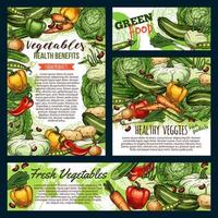 légumes et légumes verts, croquis d'aliments de ferme vecteur