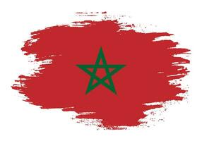 vecteur de drapeau maroc en détresse fané