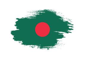 coup de pinceau grunge dessiné à la main vecteur de drapeau bangladesh