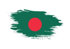 coup de pinceau grunge dessiné à la main vecteur de drapeau bangladesh