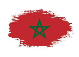 vecteur de drapeau de coup de pinceau maroc