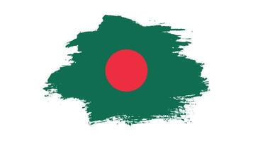 nouveau vecteur de drapeau abstrait du bangladesh peint à la main